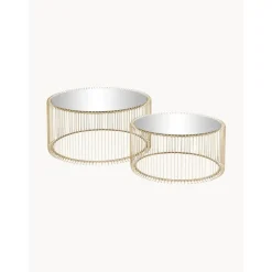 Set 2 Tavolini Da Salotto Con Piano In Vetro Wire*Kare Design Best