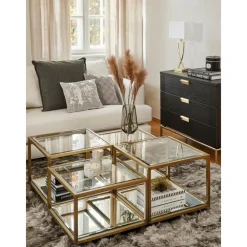 Set 4 Tavolini Da Salotto Con Lati In Vetro Luigi*Kare Design Discount