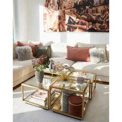 Set 4 Tavolini Da Salotto Con Lati In Vetro Luigi*Kare Design Discount