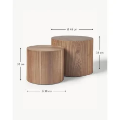 Set 2 Tavolini Da Salotto In Legno Dan*Westwing Collection New