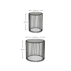 Set 2 Tavolini Da Salotto Con Piano In Vetro Wire*Kare Design Discount