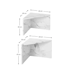 Set 2 Tavolini Da Salotto Effetto Marmo Vilma*Westwing Collection Outlet