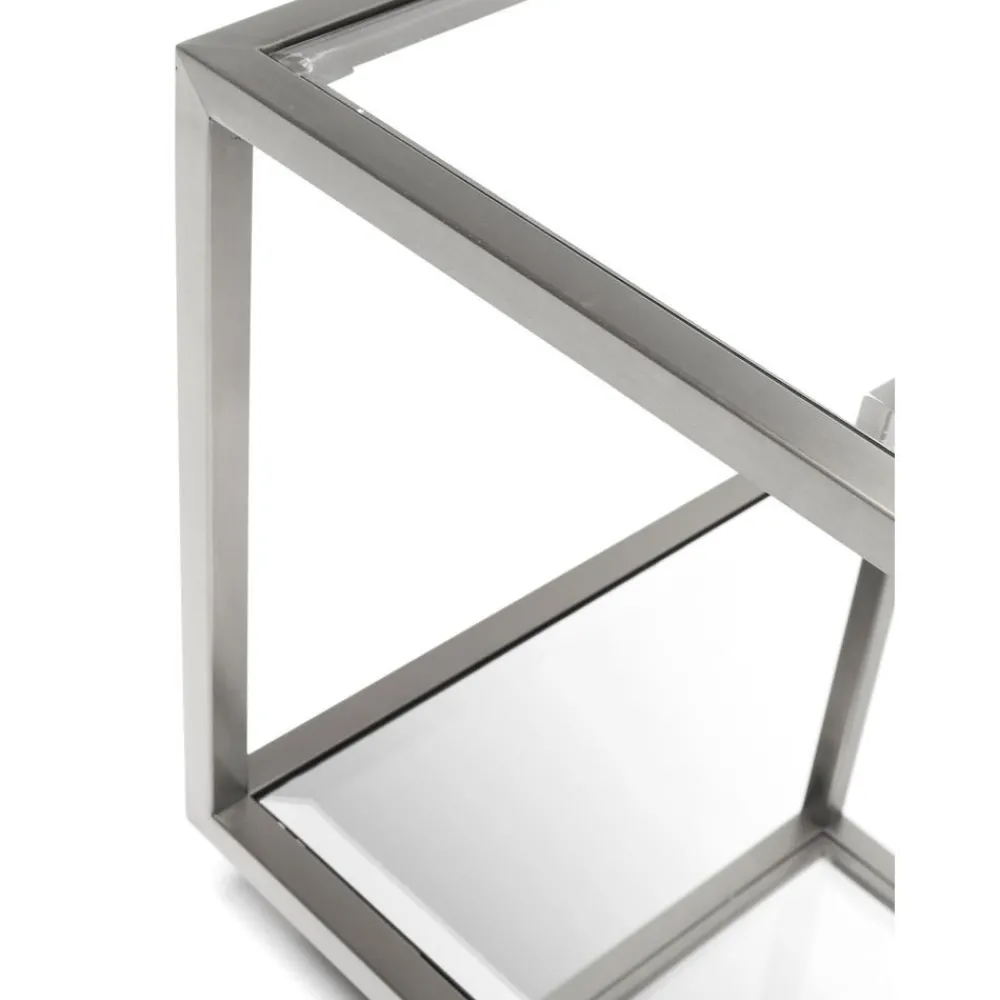 Set 4 Tavolini Da Salotto Con Piano In Vetro A Specchio Luigi*Kare Design Discount