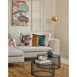 Set 2 Tavolini Da Salotto Con Piano In Vetro Wire*Kare Design Hot