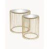 Set 2 Tavolini Da Salotto Con Piano In Vetro Wire*Kare Design New