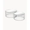 Set 2 Tavolini Da Salotto Con Piano In Vetro Wire*Kare Design Best