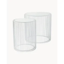 Set 2 Tavolini Da Salotto Con Piano In Vetro Wire*Kare Design Fashion