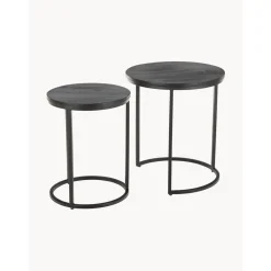 Set 2 Tavolini In Legno Di Mango Nero Andrew*Westwing Collection Best