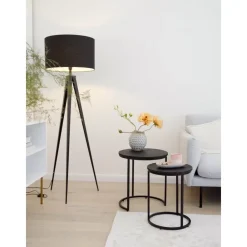 Set 2 Tavolini In Legno Di Mango Nero Andrew*Westwing Collection Best