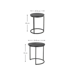 Set 2 Tavolini In Legno Di Mango Nero Andrew*Westwing Collection Best