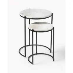 Set 2 Tavolini In Marmo Ella*Westwing Collection Hot