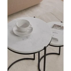 Set 2 Tavolini In Marmo Ella*Westwing Collection Hot