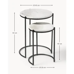 Set 2 Tavolini In Marmo Ella*Westwing Collection Hot