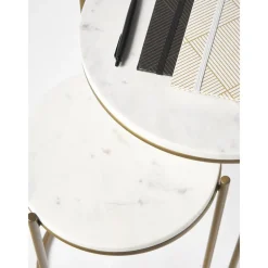 Set 2 Tavolini In Marmo Ella*Westwing Collection Hot