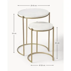 Set 2 Tavolini In Marmo Ella*Westwing Collection Hot