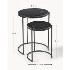 Set 2 Tavolini In Marmo Ella*Westwing Collection Clearance