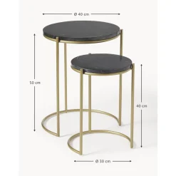 Set 2 Tavolini In Marmo Ella*Westwing Collection Clearance