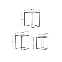 Set 3 Tavolini In Metallo Dwayne*Westwing Collection Sale