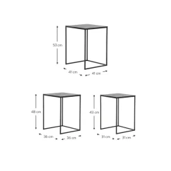 Set 3 Tavolini In Metallo Dwayne*Westwing Collection Sale