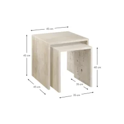 Set 2 Tavolini In Travertino Varu*Blomus Hot