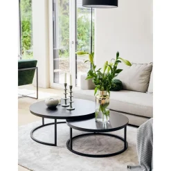 Set 2 Tavolini Rotondi Da Salotto In Legno Di Mango Andrew*Westwing Collection Online