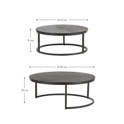 Set 2 Tavolini Rotondi Da Salotto In Legno Di Mango Andrew*Westwing Collection Online