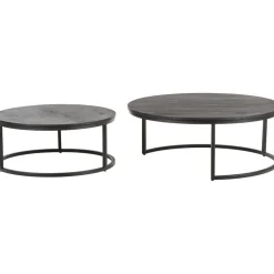 Set 2 Tavolini Rotondi Da Salotto In Legno Di Mango Andrew*Westwing Collection Online