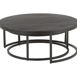 Set 2 Tavolini Rotondi Da Salotto In Legno Di Mango Andrew*Westwing Collection Online