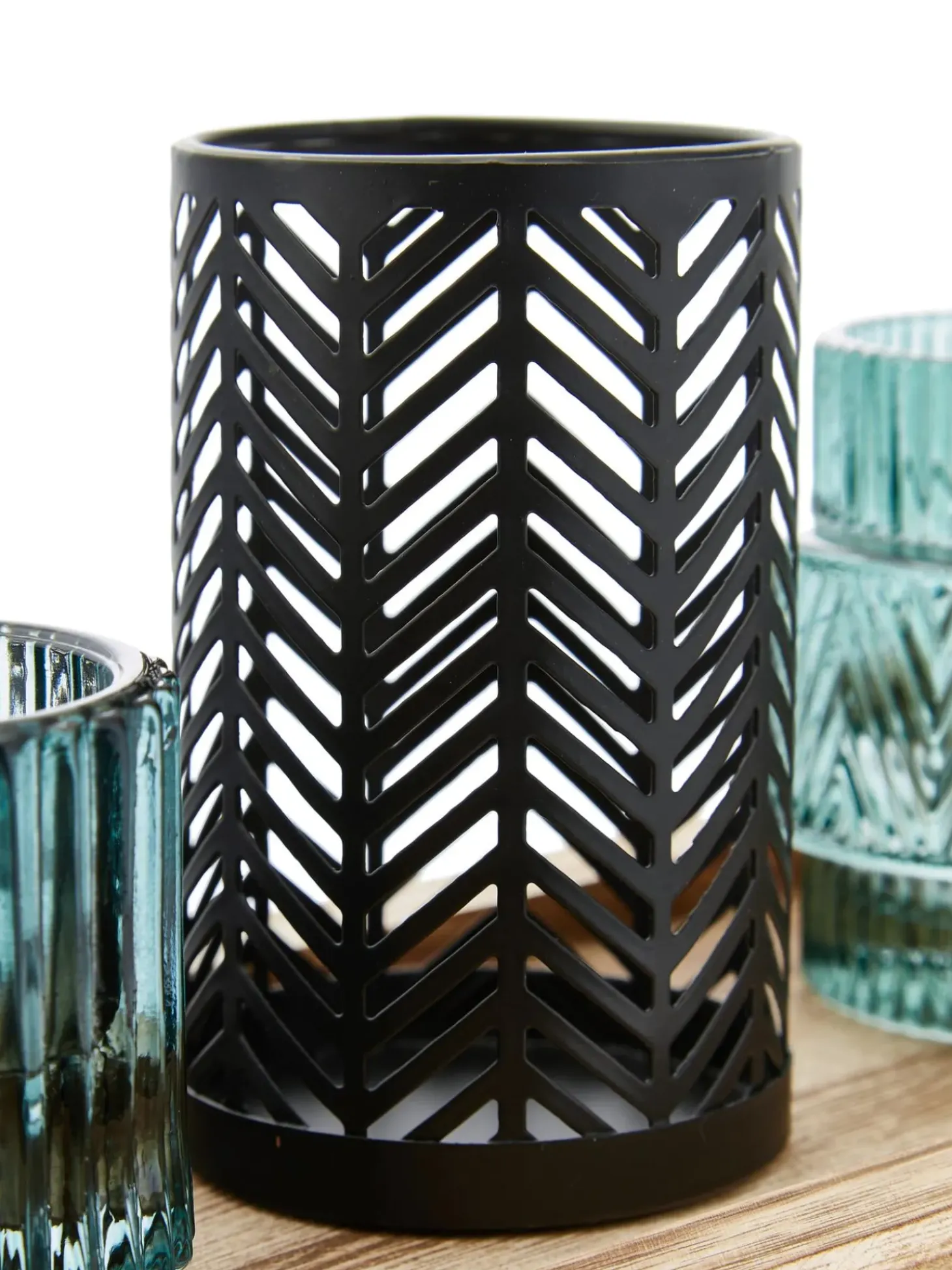 Set Portacandele Con Vassoio In Legno Elviena 6 Pz