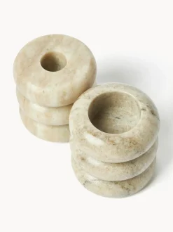 Set Portacandele In Marmo 2 In 1 Orta