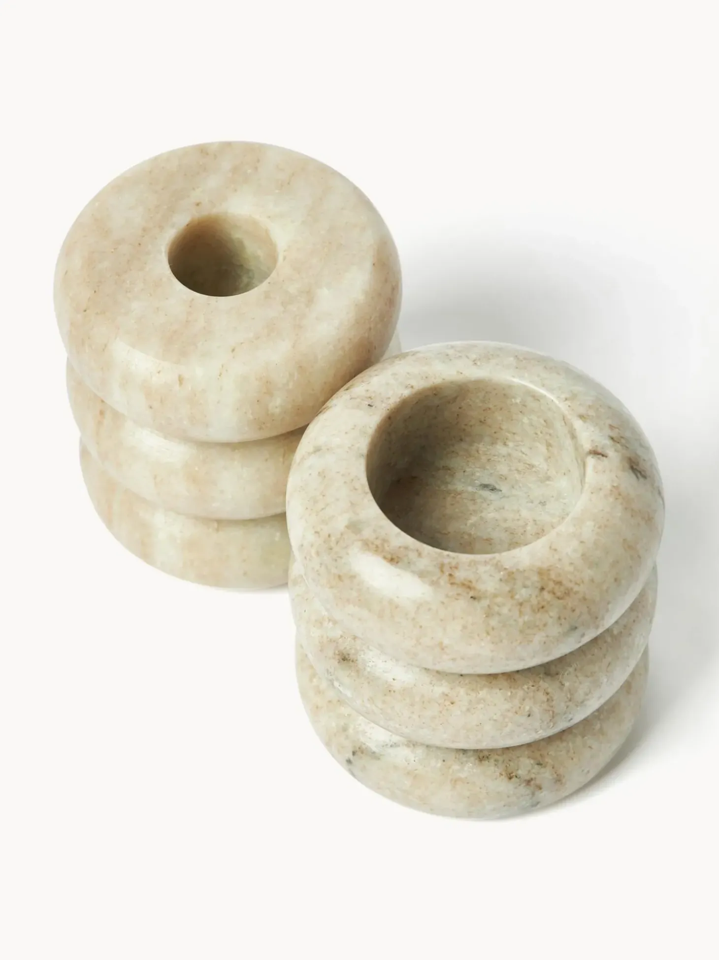 Set Portacandele In Marmo 2 In 1 Orta