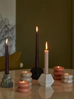 Set Portacandele In Marmo 2 In 1 Orta