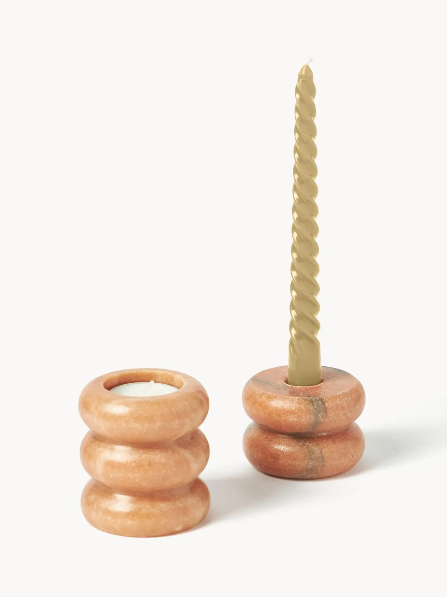 Set Portacandele In Marmo 2 In 1 Orta