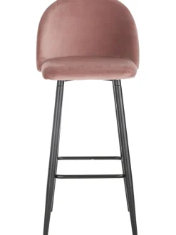 Sgabello Alto Rosa Amy In Velluto