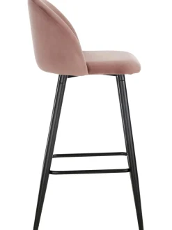 Sgabello Alto Rosa Amy In Velluto