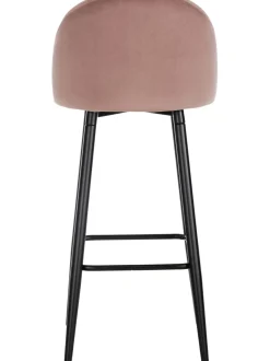 Sgabello Alto Rosa Amy In Velluto