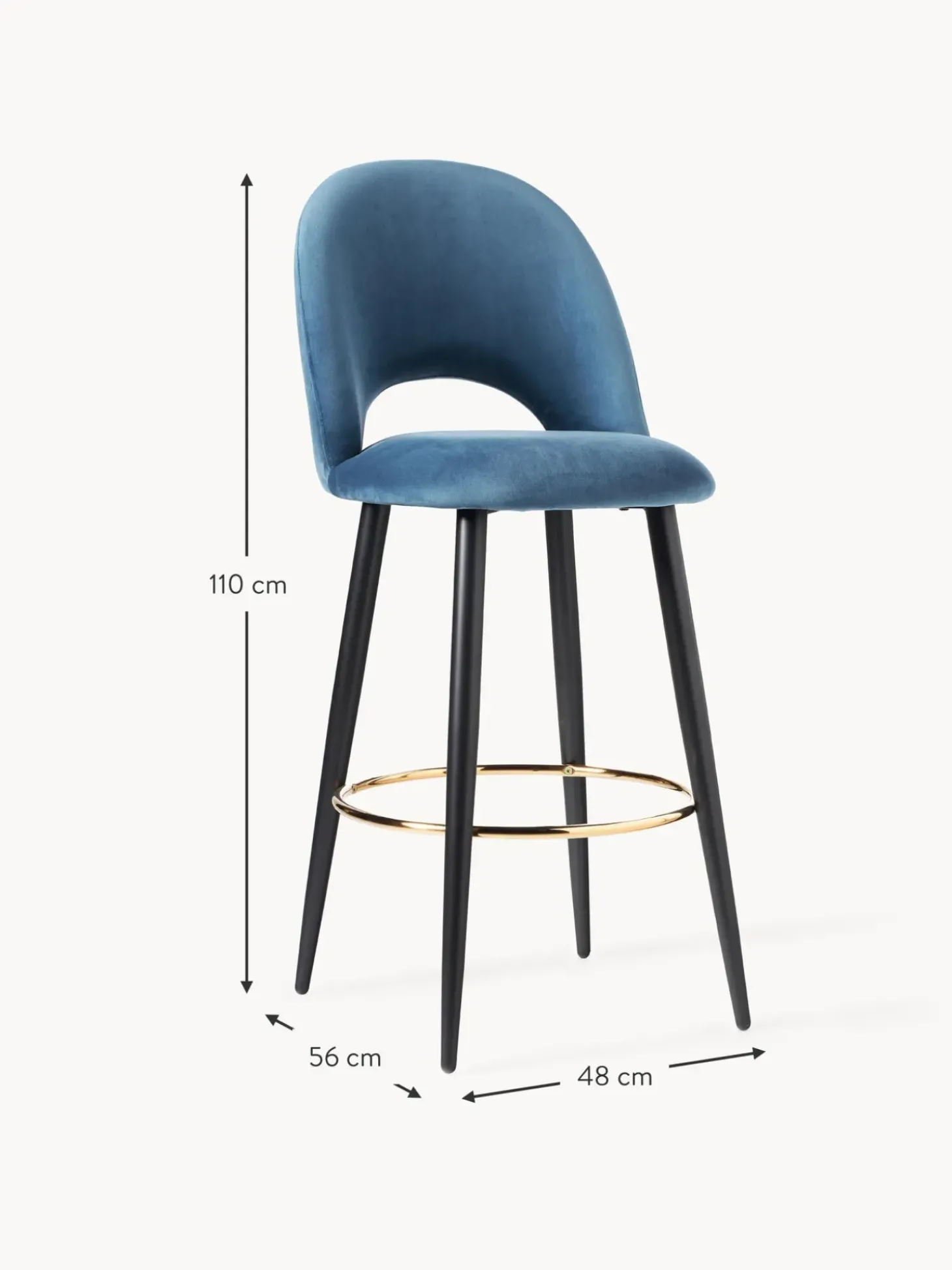 Sgabello Cucina In Velluto Rachel