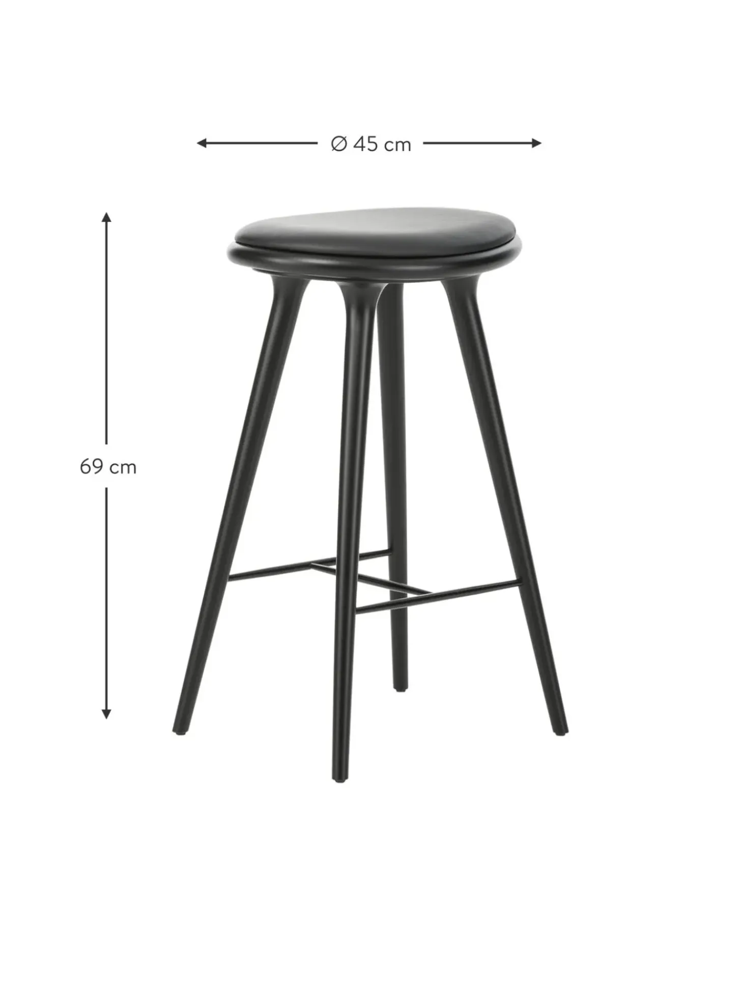 Sgabello Da Bar In Legno Di Faggio High Stool
