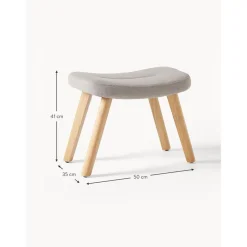 Sgabello Imbottito Con Gambe In Legno Wing*Westwing Collection New