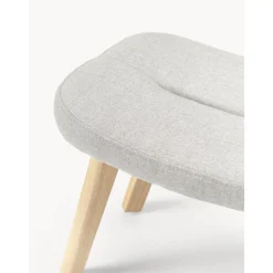 Sgabello Imbottito Con Gambe In Legno Wing*Westwing Collection New