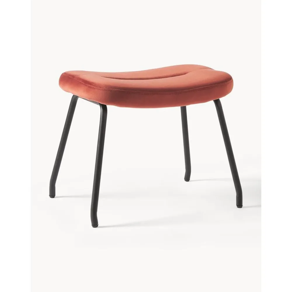 Sgabello Imbottito In Velluto Con Gambe In Metallo Wing*Westwing Collection Clearance