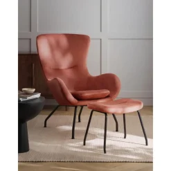 Sgabello Imbottito In Velluto Con Gambe In Metallo Wing*Westwing Collection Clearance