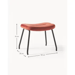 Sgabello Imbottito In Velluto Con Gambe In Metallo Wing*Westwing Collection Clearance