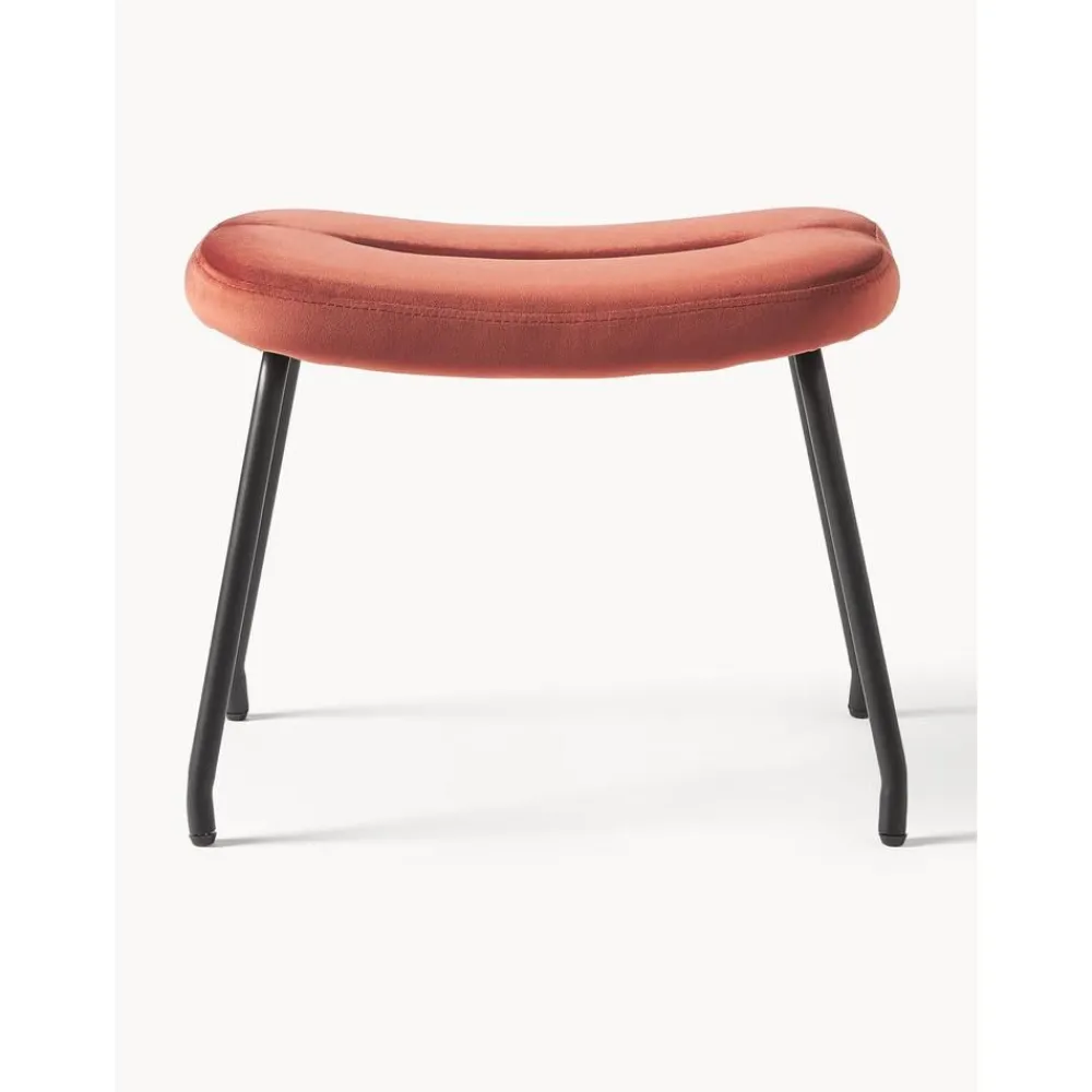 Sgabello Imbottito In Velluto Con Gambe In Metallo Wing*Westwing Collection Clearance