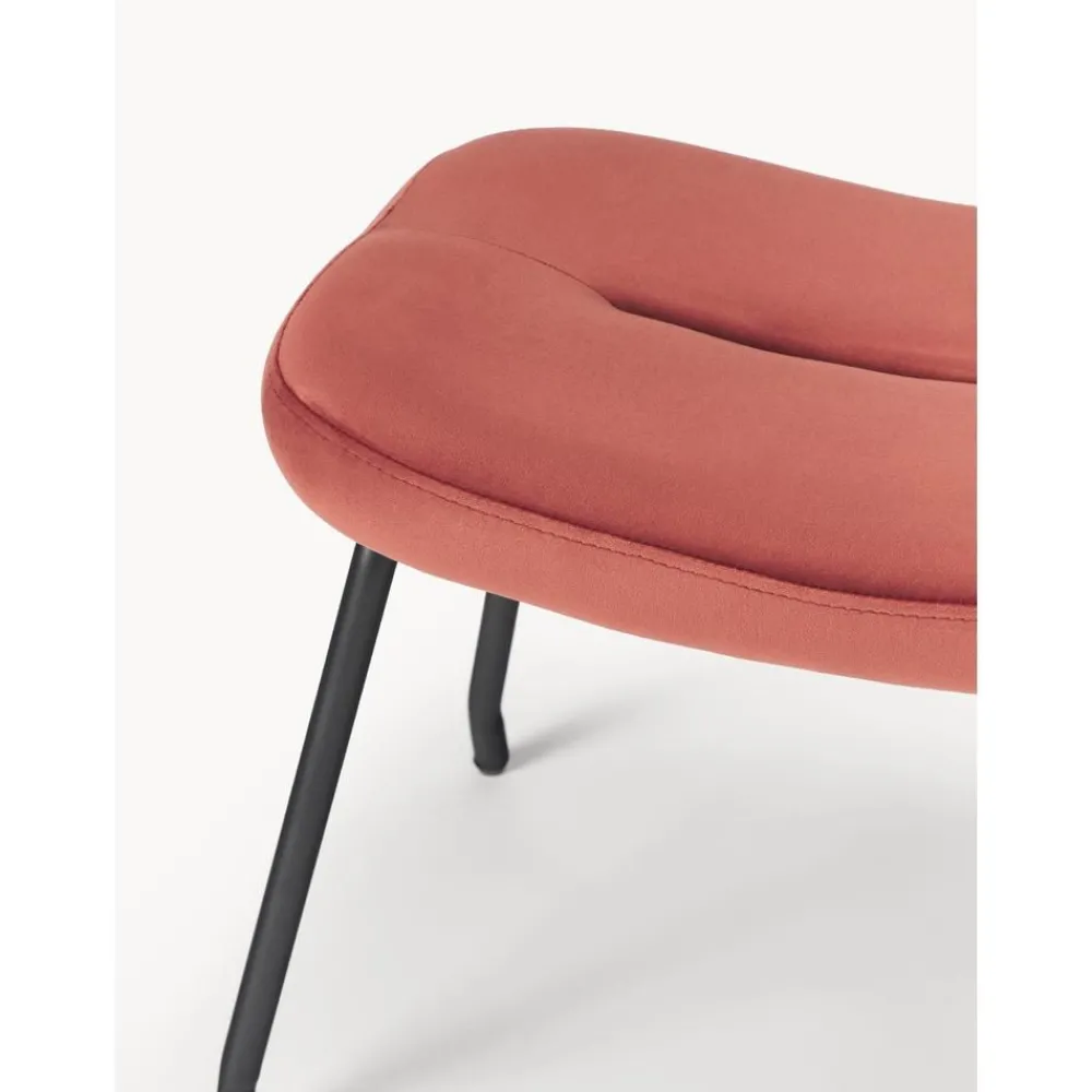 Sgabello Imbottito In Velluto Con Gambe In Metallo Wing*Westwing Collection Clearance