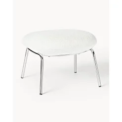 Sgabello In Boucle Con Piedini In Metallo Luan*Westwing Collection Fashion