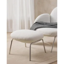 Sgabello In Boucle Con Piedini In Metallo Luan*Westwing Collection Fashion