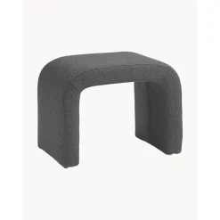 Sgabello In Tessuto Boucle Grigio Penelope*Westwing Collection New