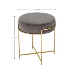 Sgabello In Velluto Con Struttura In Metallo Madeleine*Westwing Collection Best