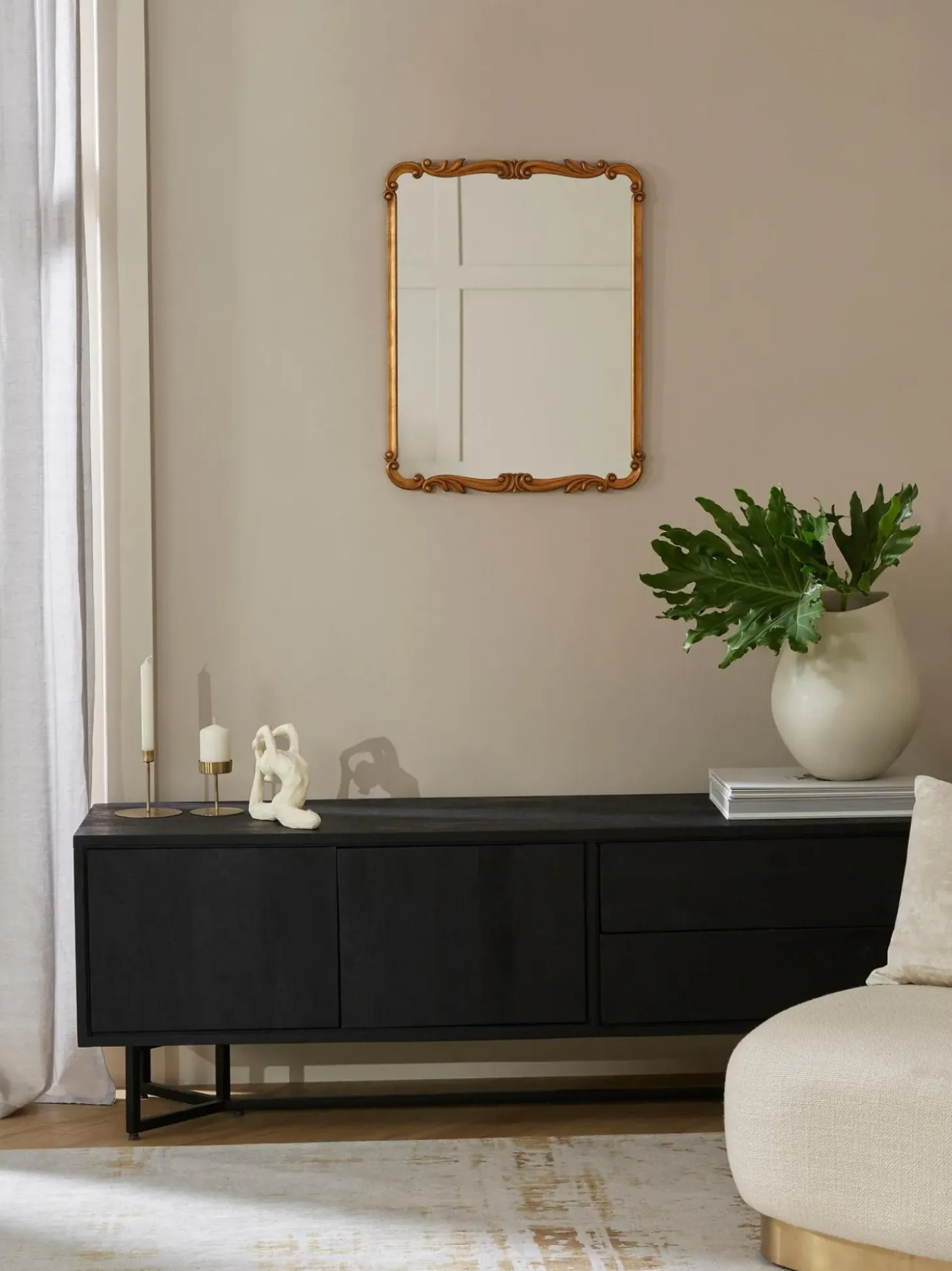 Specchio Barocco Rettangolare Da Parete Francesca